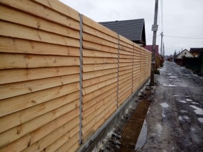 Деревянный забор елочка 150 метров фото в Ржавках